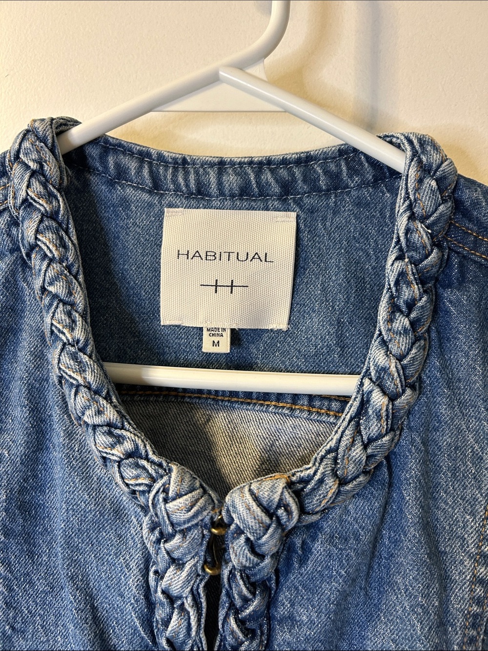 Habitual Light Blue Braided Trim Denim Jacket - Picture 2 of 4